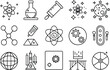 © Graphi - physics icon set. editable stroke outline icons set. vector illustration.
