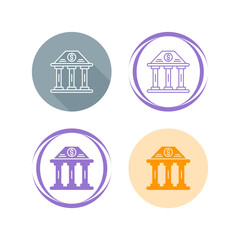 Sticker - Bank Building Vector Icon