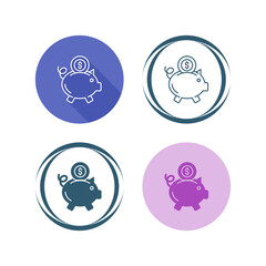 Sticker - Piggy Bank Vector Icon