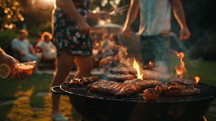 Barbecue party with friends