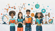 © diowcnx - Diverse Students Studying Together: Education & Diversity Illustration
