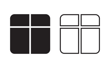Poster - layout grid icon. photo grid icon ; photos frame collage icon ; grid menu icon sign button, part of 