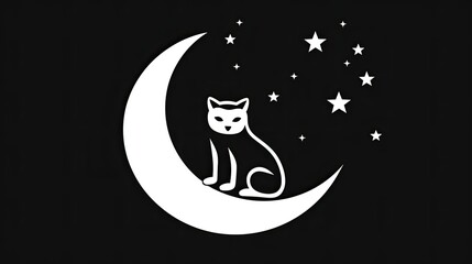 Wall Mural - cat on the moon