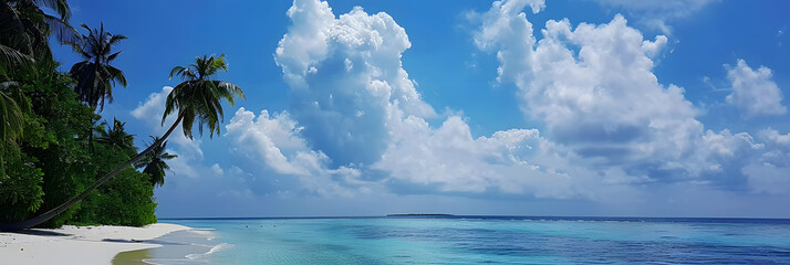 Wall Mural - beautiful beach with blue sky