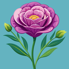 Sticker - vector illustration of flower eustoma