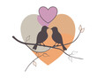 © ARif - birds love on branch valentine silhouette vector art