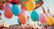 © Prateek - Closeup of Colorful balloons at a funfair event with copy space and concept of fair