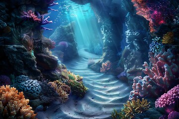 Wall Mural - coral reef under the sea