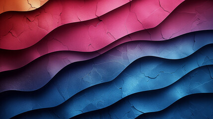 Poster - A colorful, abstract painting with blue, red, and purple stripes. The painting has a sense of movement and energy, with the colors blending together to create a dynamic and vibrant scene