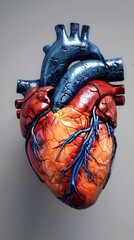 Poster - Cutaway 3D of Heart Anatomy and Medical Flow Schematic