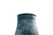 © Jeerawut - Isolated shot of a large industrial cooling tower emitting steam, representing energy production and environmental themes.
