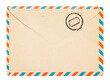 © Lyalya Go - Old brown envelope with air mail mark and stamp isolated