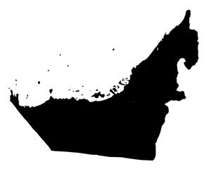 Wall Mural - uea map silhouette with transparent background
