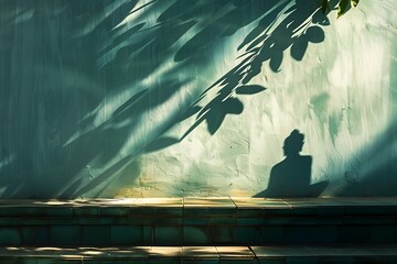 Wall Mural - silhouette of a person in the rain