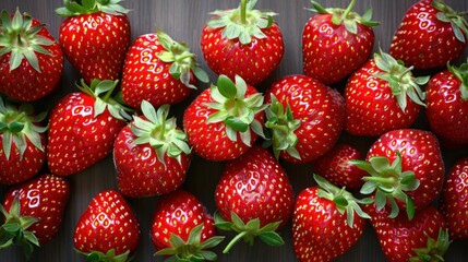 Wall Mural - Close-up of fresh, red strawberries