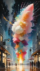 Wall Mural - time lapse of traffic at night