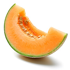 Wall Mural - Cut of  fresh melon isolated on white background