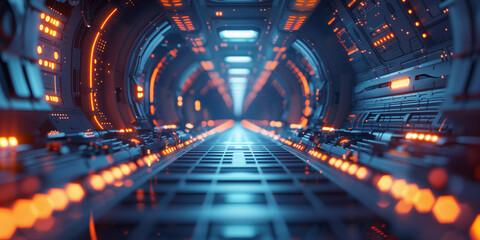 Poster - Abstract futuristic sci-fi background. Created with Generative AI technology.
