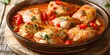 © Anastasiia - Zesty Red Pepper Chicken Fricassee A Flavorful and Savory Dish. Concept Chicken Recipes, Spicy Dishes, Comfort Food, Cooking Techniques, Delicious Meals