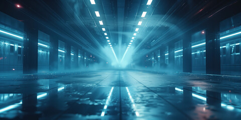 Poster - Abstract futuristic sci-fi background. Created with Generative AI technology.