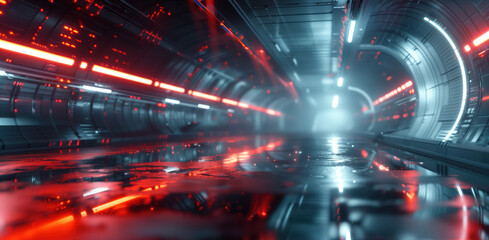 Poster - Abstract futuristic sci-fi background. Created with Generative AI technology.
