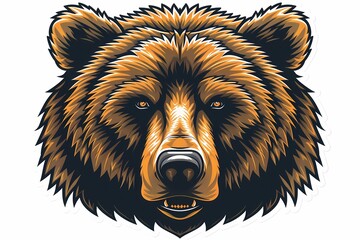 Wall Mural - bear head sticker style