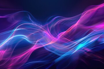 Wall Mural - Abstract flowing neon wave purple background,3d render abstract panoramic background with glowing,Futuristic digital style of waveforms in neon colors,abstract art background
