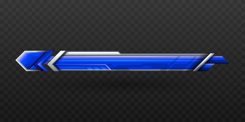 Wall Mural - Futuristic Metal Blue Colored Lower Third Banner for Video Broadcast Screen Presentation Titles