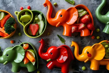 Children's Meals in Elephant Dishes. Nutritious and Fun