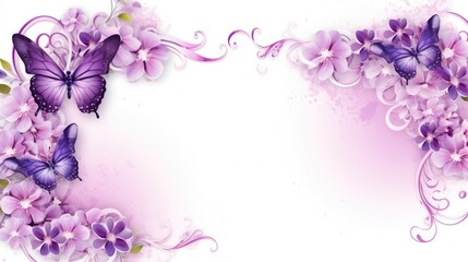 Wall Mural - lilac flowers frame
