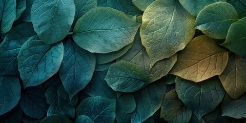 Wall Mural - Vibrant Green and Golden Leaves