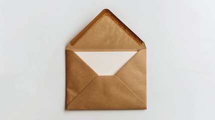Poster - Blank white card with kraft brown paper envelope template mock up : Generative AI
