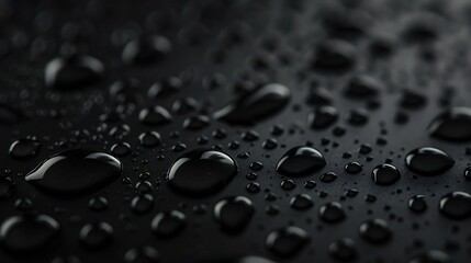 Poster - Water droplets on black background : Generative AI