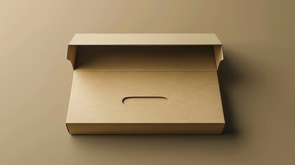 Aufkleber - Cardboard postal mailing box mockup with opened lid : Generative AI