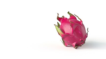 Poster - One dragon fruit isolated on white background with clipping path : Generative AI