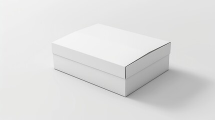 Aufkleber - White cardboard postal mailing box mockup isolated on white background : Generative AI