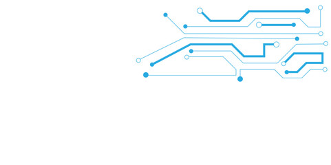 Vectors High-tech connection system on a blue background. Technology digital circuit board background. Technology black circuit diagram.