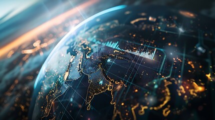 Leinwandbilder - Business and economic growth on global business network Data analysis of financial and banking Customer service Technology and data connection Teamwork Business strategy and Digital ma : Generative AI