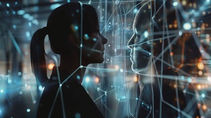 Leinwandbilder - The concept of technology and people using AI to help with work AI Learning and artificial intelligence business modern technology internet and network Empower your business : Generative AI