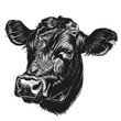© MagnusCort - A black and white drawing of a cow 's head