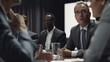 © The Little Hut - Male caucasian executive ceo businessman leader with diverse partners team managers group at meeting Multicultural professional businesspeople working together on business sales plan i : Generative AI