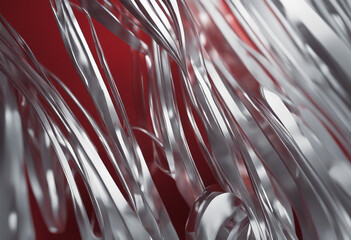 Wall Mural - A sleek and modern abstract design with silver red background