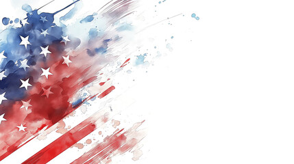 American flag illustration on white background. Flag of the USA for Memorial Day, 4th of July or Labor Day.