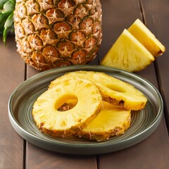 Fresh healthy pineapple juicy yellow slices