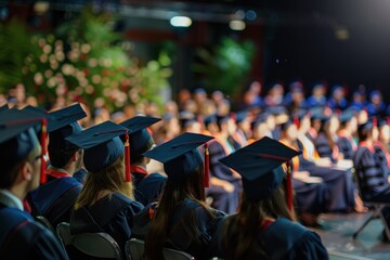 Graduation ceremony with students