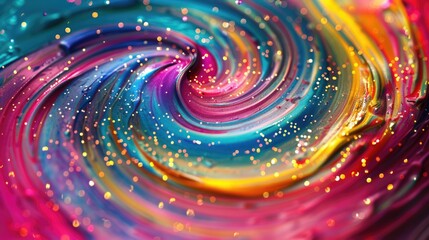 Poster - A colorful swirling pattern on a black background