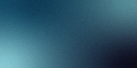 Wall Mural - Ombre Blue noise with grainy gradient. Pastel luxury blue gradient foil shimmer background. Grainy glowing blue light on dark backdrop noise. Textured with rough grain, noise, and bright spots.
