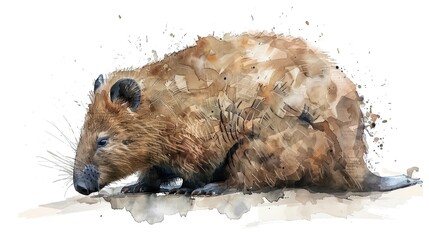 Wall Mural - Watercolor illustration of a small animal