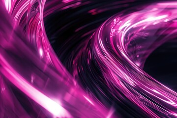 Wall Mural - A close-up shot of a pink swirl on a black background, perfect for designs and projects that require a pop of color