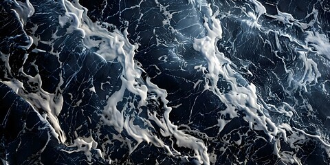 Wall Mural - High-end Interior Design Detailed Image of Black Marble Slab with White Veins. Concept High-end Interior Design, Detailed Imagery, Black Marble Slab, White Veins